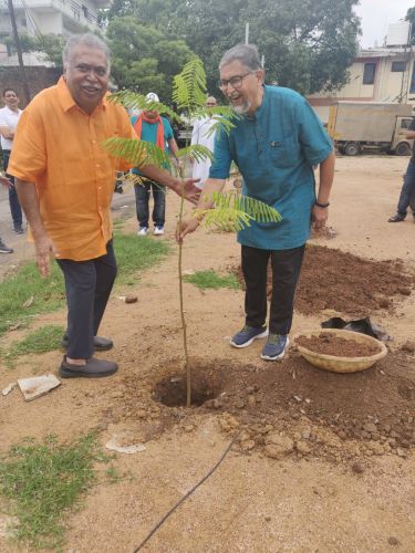 Tree plantations today at Shanti Niketan Colony, Mahendra Hills